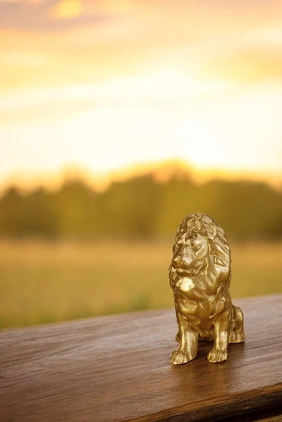 Evene Biblo Dekoratif Obje Heykel Aslan Biblo Dekoratif Süs Eşyası Altın Renk Model 36 ürün görseli 1
