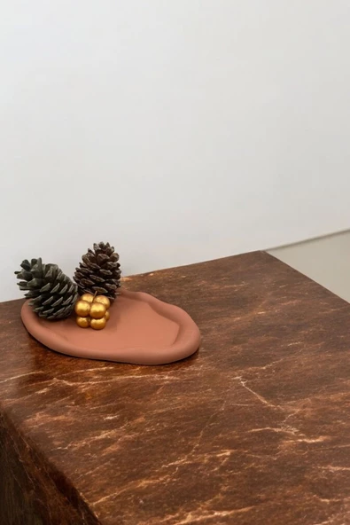 tambana Terracotta Sunumluk Takı Tabağı Dekoratif Tepsi Obje Ev Dekorasyon Model 18 ürün görseli 1