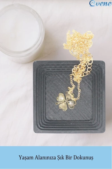 Evene Dekoratif Kase Siyah Renk Takı Kutusu Yüzük Kolye Kutusu Mum Tabağı Takı Organizer Model 4 - 3