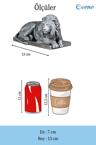 Evene Biblo Dekoratif Obje Heykel Biblo Aslan Biblo Dekoratif Süs Eşyası Gümüş Eskitme Renk Model 3 - Resim 3