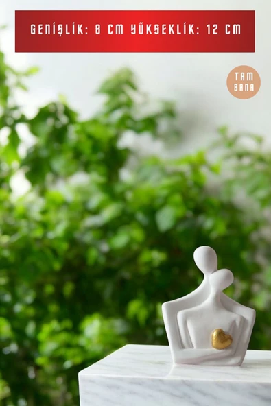 tambana Beyaz Heykel Biblo Dekoratif Süs Eşyası Dekoratif Masa Süsü Salon Aksesuarları Model 47 - Resim 3