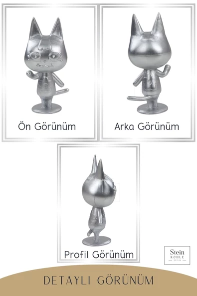 Stein Kohle Dekoratif Küçük Kedi Biblo Heykel El Yapımı Hediyelik Süs Eşyası Sevimli Model Tasarım Ürünü - Resim 4