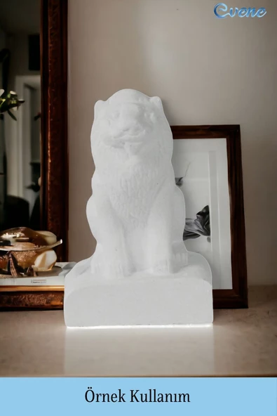 Evene Biblo Dekoratif Obje Heykel Aslan Biblo Dekoratif Süs Eşyası Beyaz Model 35 - Resim 2