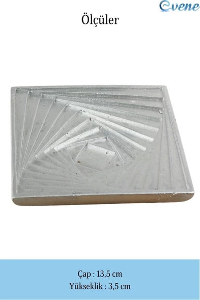 Evene Dekoratif Kase Gümüş Renk Takı Kutusu Yüzük Kolye Kutusu Mum Tabağı Takı Organizer Model 3 - Resim 2