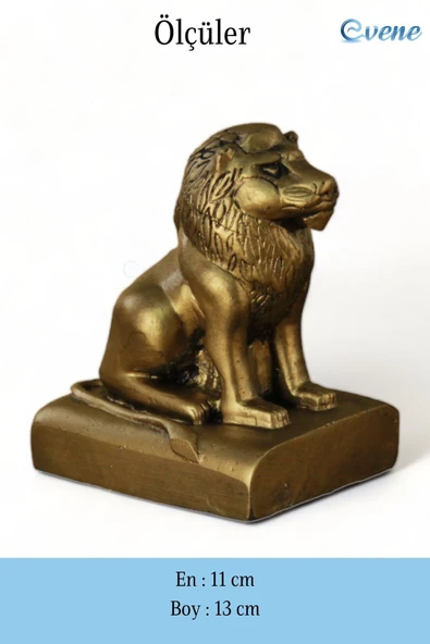Evene Biblo Dekoratif Obje Heykel Aslan Biblo Dekoratif Süs Eşyası Altın Eskitme Renk Model 35 - Resim 3