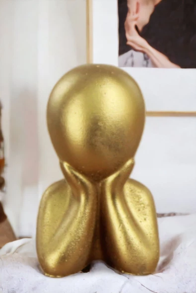 Rugad Biblo Heykel Çocuk Silüeti Küçük Boy Altın Model 13 - Resim 2