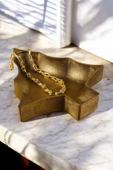 Viselia Takı Tabağı Takı Organizeri Takı Makyaj Kozmetik Düzenleyici Altın Eskitme Renk Model 12 ürün görseli 1