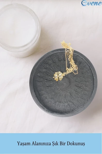 Evene Dekoratif Kase Siyah Takı Kutusu Yüzük Kolye Kutusu Mum Tabağı Takı Organizeri Model 6 - 3