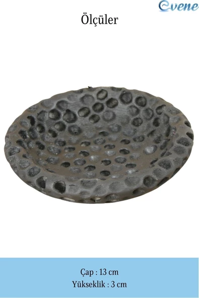 Evene Dekoratif Kase Siyah Renk Takı Kutusu Yüzük Kolye Kutusu Mum Tabağı Takı Organizer Baloncuklu Model - Resim 2