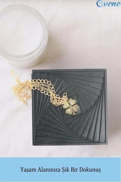 Evene Dekoratif Kase Siyah Renk Takı Kutusu Yüzük Kolye Kutusu Mum Tabağı Takı Organizer Model 3 - Resim 3