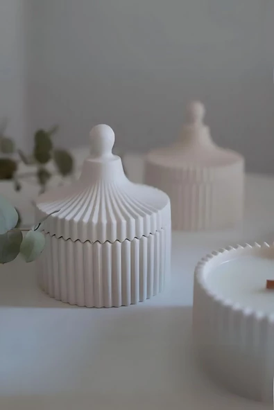 tambana El Yapımı Dekoratif Kutu Kapaklı Takı Kutusu Beyaz Model 10 ürün görseli 1