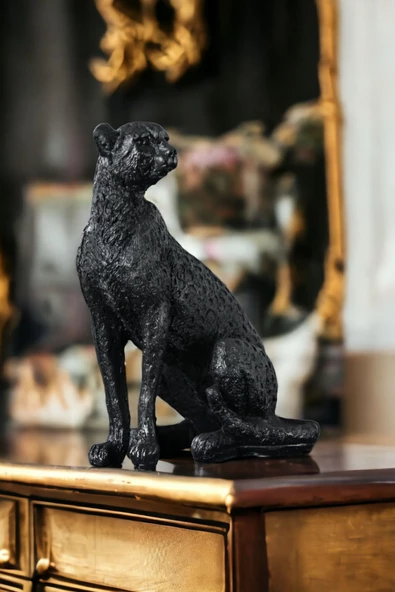 Rugad Biblo Dekoratif Heykel Leopar Biblosu Siyah Model 33