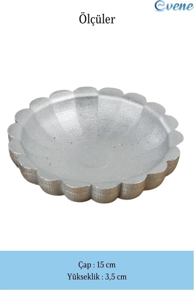 Evene Dekoratif Kase Gümüş Renk Takı Kutusu Yüzük Kolye Kutusu Mum Tabağı Takı Organizer Çiçek Model - 2