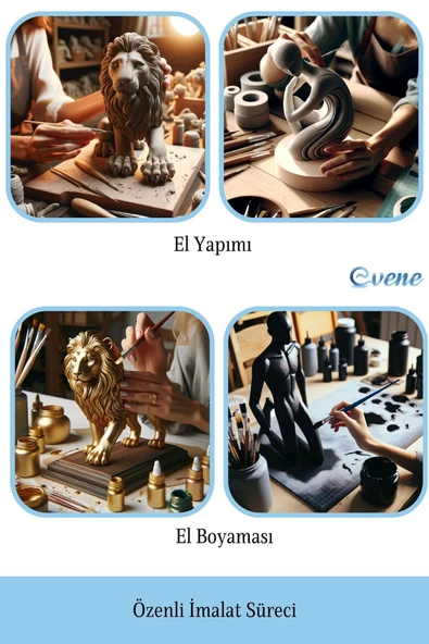 Evene Biblo Dekoratif Obje Heykel Leopar Biblo Dekoratif Süs Eşyası Altın Renk Model 38 - Resim 5