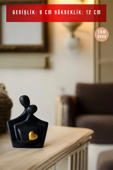tambana Siyah Heykel Biblo Dekoratif Süs Eşyası Dekoratif Masa Süsü Salon Aksesuarları Model 47 - Resim 3
