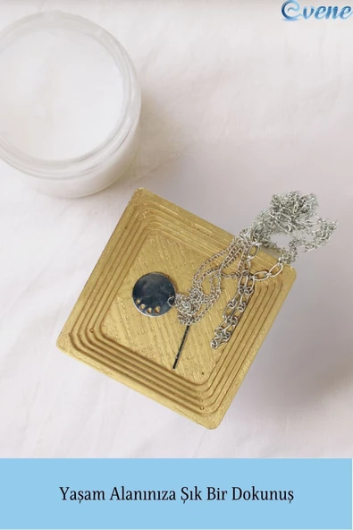 Evene Dekoratif Kase Altın Renk Takı Kutusu Yüzük Kolye Kutusu Mum Tabağı Takı Organizer Model 4 - Resim 3