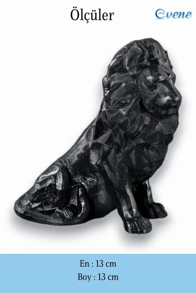 Evene Biblo Dekoratif Obje Heykel Aslan Biblo Dekoratif Süs Eşyası Siyah Model 36 - 3