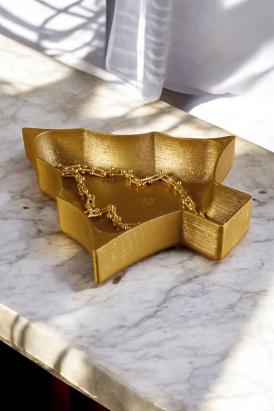 Viselia Takı Tabağı Takı Organizeri Takı Makyaj Kozmetik Düzenleyici Altın Eskitme Renk Model 12 ürün görseli 1