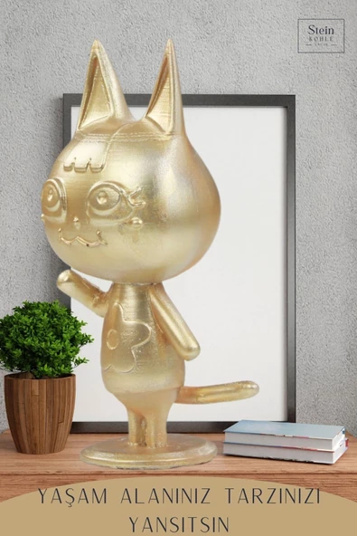 Stein Kohle Dekoratif Küçük Kedi Biblo Heykel El Yapımı Hediyelik Süs Eşyası Sevimli Model Tasarım Ürünü - Resim 3