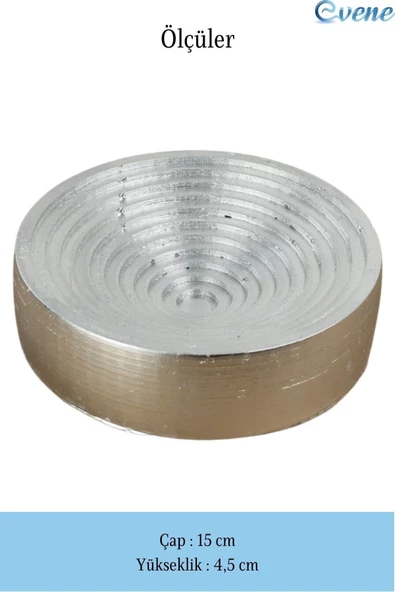 Evene Dekoratif Kase Gümüş Renk Takı Kutusu Yüzük Kolye Kutusu Mum Tabağı Takı Organizer Model 2 - Resim 2