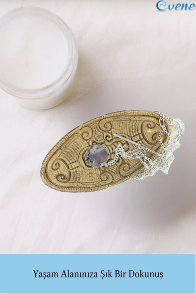 Evene Dekoratif Kase Altın Eskitme Renk Takı Kutusu Yüzük Kolye Kutusu Mum Tabağı Takı Organizer Model 7 - 3