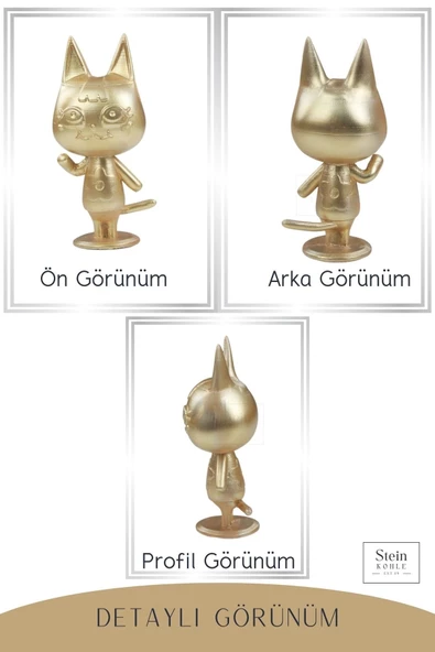 Stein Kohle Dekoratif Küçük Kedi Biblo Heykel El Yapımı Hediyelik Süs Eşyası Sevimli Model Tasarım Ürünü - Resim 5