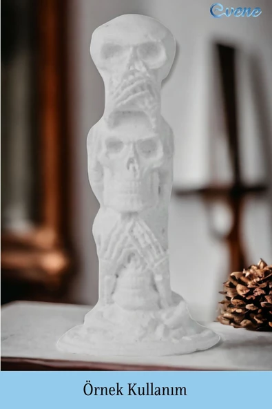 Evene Biblo Dekoratif Obje Heykel Üç Maymun Biblo Dekoratif Süs Eşyası Beyaz Model 29 - Resim 2