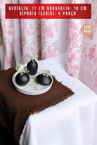 tambana Sunumluk Takı Tabağı Dekoratif Tepsi Obje Seti 4 Parça Model 1043 - Resim 3