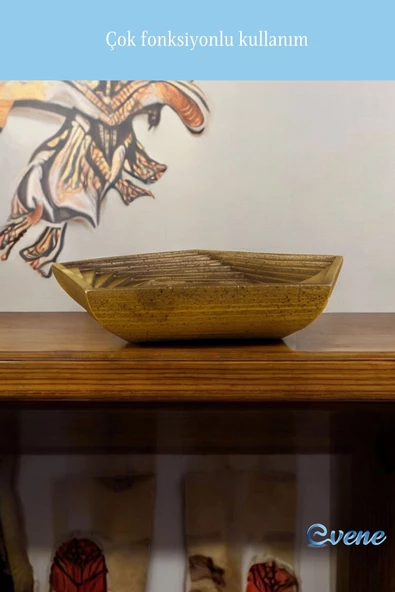 Evene Şekerlik Sunumluk Drajelik Dekoratif Tabak Altın Eskitme Renk Model 9 - Resim 5