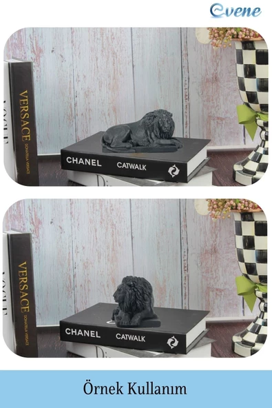 Evene Biblo Dekoratif Obje Heykel Biblo Aslan Biblo Dekoratif Süs Eşyası Model 3 - 2