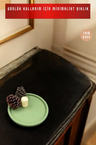 tambana Açık Yeşil Sunumluk Takı Tabağı Dekoratif Tepsi Obje Ev Dekorasyon Model 28 - Resim 2