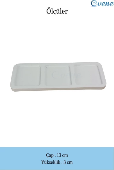 Evene Dekoratif Kase Beyaz Renk Takı Kutusu Yüzük Kolye Kutusu Mum Tabağı Takı Organizer Üçlü Model - 2