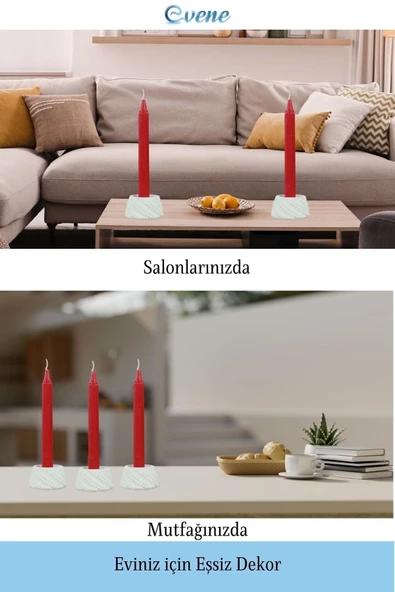Evene Beyaz Mumluk Şamdan Tealight Ve Ince Mum Uyumlu Ejderha Yumurtası Model - Resim 3