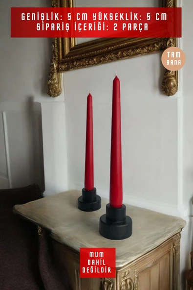 tambana Dekoratif Mumluk Set Şamdan El Yapımı Model 49 - Resim 3