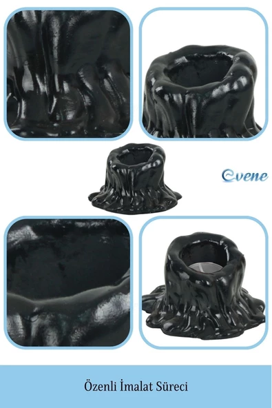 Evene Dekoratif Mumluk Tealight Mumluk Şamdan Mumluk 3 Lü Şamdan Model 31 - Resim 7