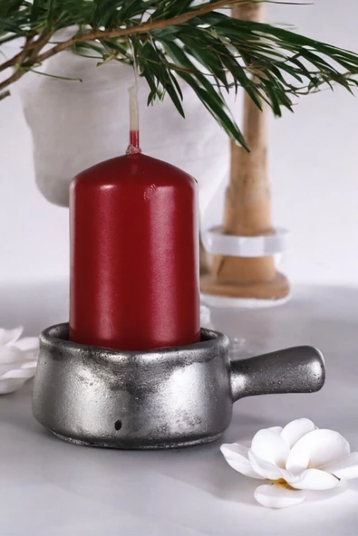 Fonnava Şamdan Mumluk Dekoratif Mumluk Tealight Mumluk Gümüş Eskitme Renk Model 24 ürün görseli 1