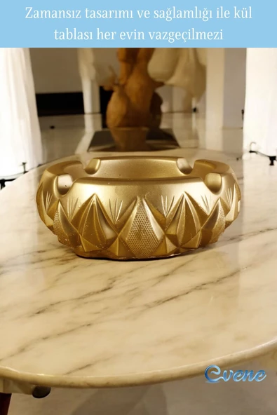 Evene Küllük Altın Kül Tablası Dekoratif Küllük Model 3 - Resim 5