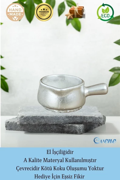 Evene Gümüş Mumluk Şamdan Tealight Mum Uyumlu Mini Tava Model - Resim 8