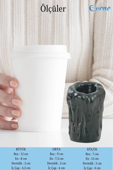 Evene Dekoratif Mumluk Tealight Mumluk Şamdan Mumluk 3 Lü Şamdan Model 43 - Resim 2