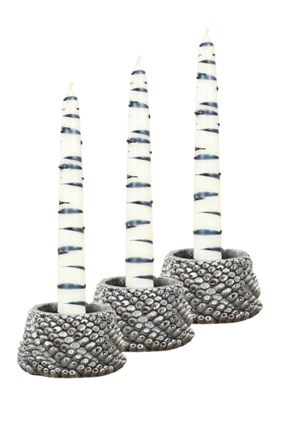 Evene Dekoratif Mumluk Tealight Mumluk Şamdan Mumluk 3 Lü Şamdan Model 40 ürün görseli 1