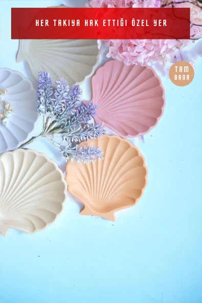 tambana Sunumluk Takı Tabağı Dekoratif Tepsi Obje Seti 5 Parça Model 25 - Resim 6