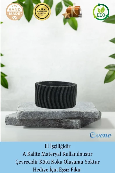 Evene Siyah Mumluk Şamdan Tealight Mum Uyumlu Tekerlek Model - 8