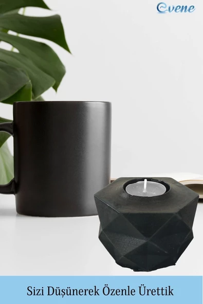 Evene Dekoratif Mumluk Tealight Mumluk Şamdan Mumluk 3 Lü Şamdan Model 42 - Resim 3