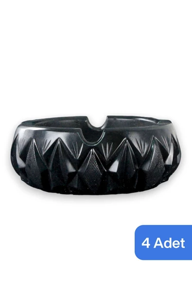 Evene Küllük Siyah Kül Tablası Dekoratif Küllük 4 Adet Model 3 ürün görseli 1