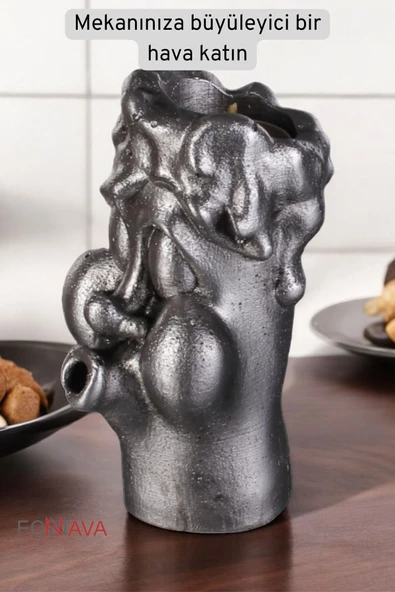 Fonnava Şamdan Mumluk Dekoratif Mumluk Tealight Mumluk Gümüş Eskitme Renk Model 3 - 2