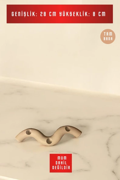 tambana Dekoratif Mumluk Şamdan El Yapımı Bej Model 14 - 3