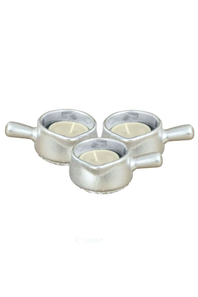 Evene Dekoratif Mumluk Tealight Mumluk Şamdan Mumluk 3 Lü Şamdan Model 24 ürün görseli 1