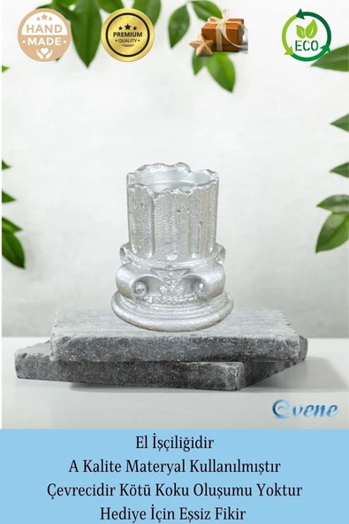 Evene Dekoratif Mumluk Tealight Mumluk Şamdan Mumluk 3 Lü Şamdan Model 39 - 8