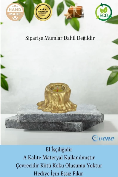 Evene Dekoratif Mumluk Tealight Mumluk Şamdan Mumluk 3 Lü Şamdan Model 31 - Resim 8