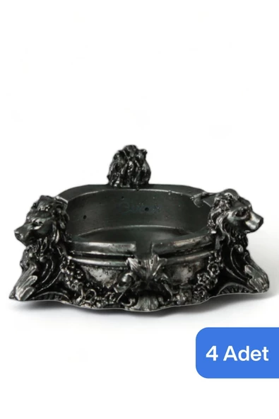 Evene Küllük Gümüş Eskitme Kül Tablası Dekoratif Küllük 4 Adet Model 7 ürün görseli